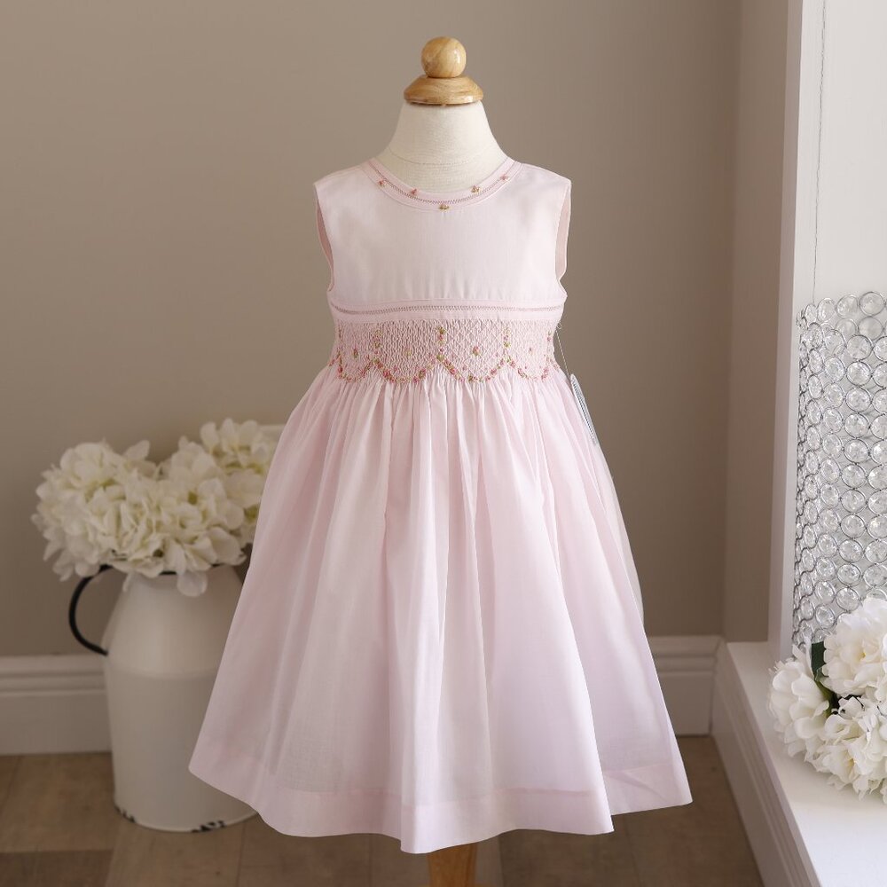 Pink Smocked Heirloom Sundress Luli & Me SPECIAL BACK Spring Summer Vacation NWT